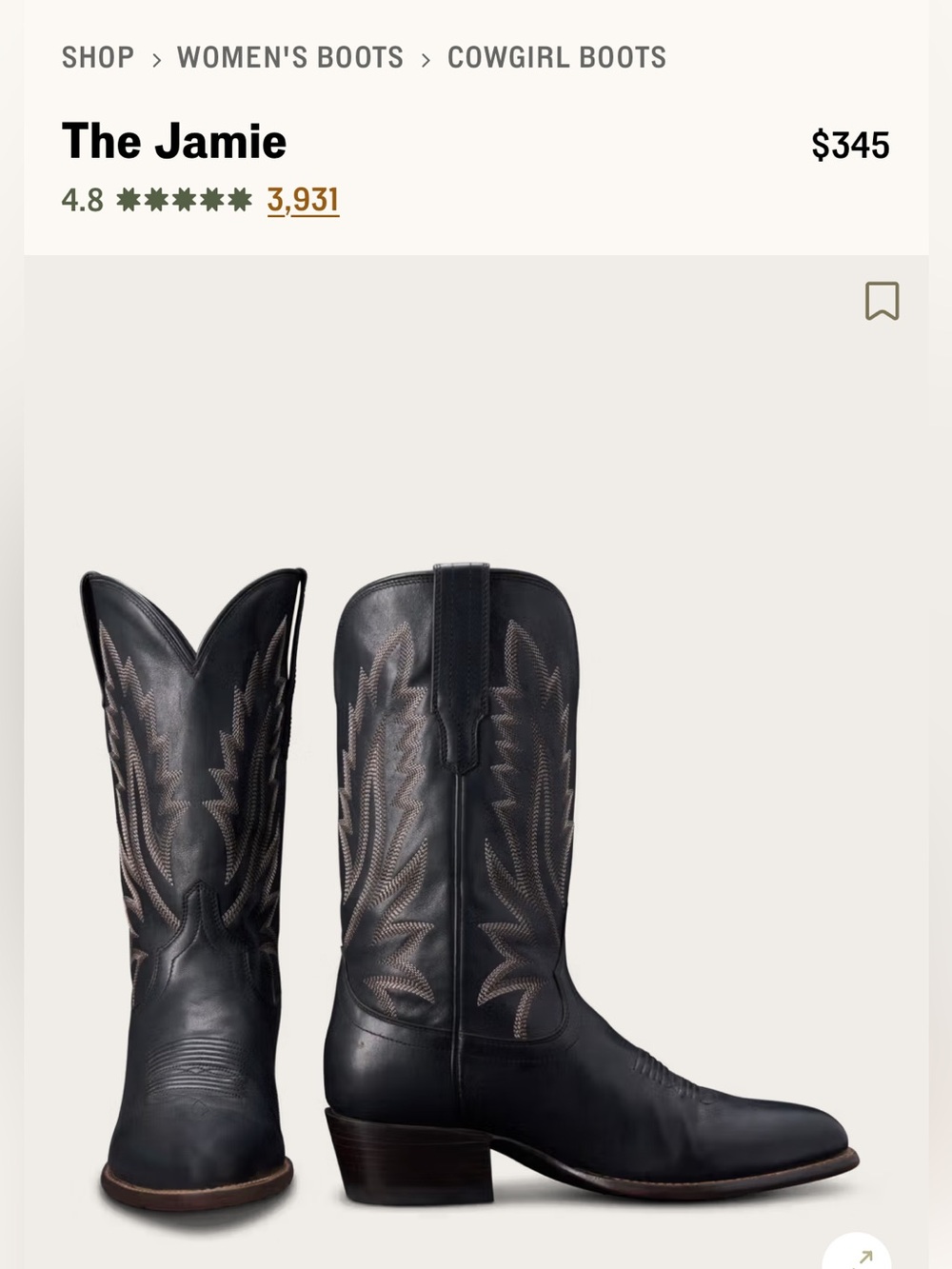 Tecovas Black Western Heeled Cowgirl Boots with Brown Sole
